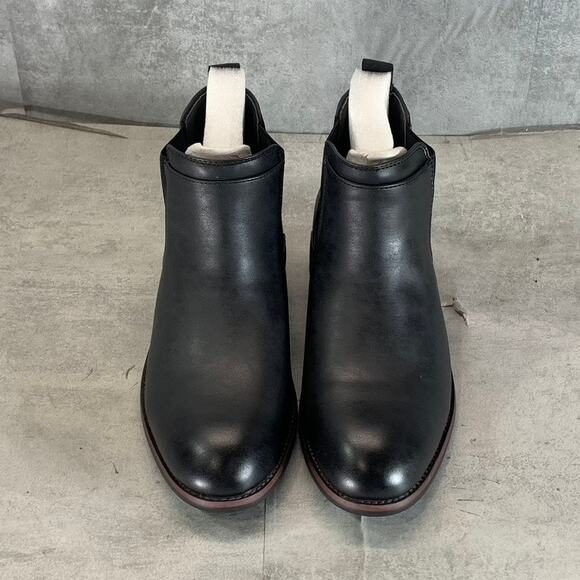 VANCE CO. Men\'s Black Faux Leather Landon Slip-On Chelsea Dress Boots SZ 8